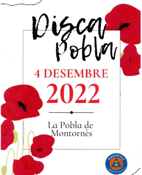 Protección Civil de la Pobla de Montornès organiza el 4 de diciembre el DiscaPobla 2022